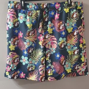 Buckees Colorful  Men's Swim Trunks With Pockets And Tie Waist. Sz 2X